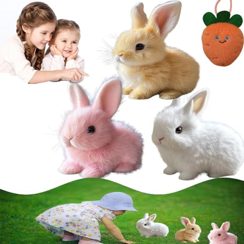 Qosneoun Bunby - My Realistic Bunny Toy, Easter My Realistic Bunny Toy, Interactive Bunny Realistic Bunny - Jumping, Twitching, and Shaking Ears, Bunny Realistic Bunny Toy for Kids (D#) von Qosneoun