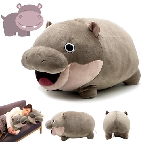 Qosneoun Moo Deng Plush, Pygmy Hippo Plush Moo Deng, Moo Deng Hippo, Hugable Home Toy Decoration, Moo Deng Hippo Plush Toy Fashionable Throw Pillows for Home Sofa Bedroom Decoration (1pc) von Qosneoun