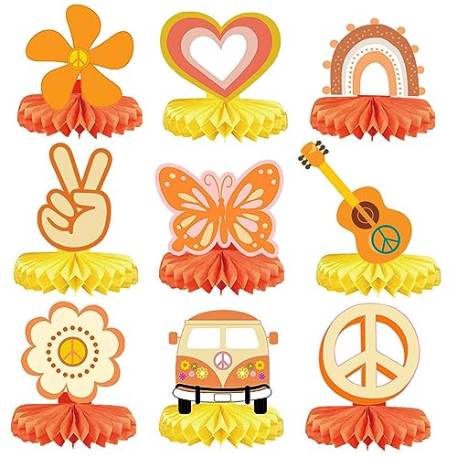 Qpout 9 Stück Zwei Groovy Hippie Boho Party Honigwabe Tafelaufsätze Retro Boho Regenbogen Gänseblümchen Blume Schmetterling Frieden Zwei Groovy Tischauflage für Mädchen Star Groovy Geburtstagszubehör Qpout 9 Stück Zwei Groovy Hippie Boho Party Honigwabe Tafelaufsätze Retro Boho Regenbogen Gänseblümchen Blume Schmetterling Frieden Zwei Groovy Tischauflage für Mädchen Star Groovy Geburtstagszubehör von Qpout