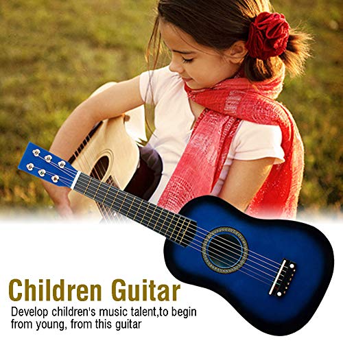 Praktische Kindergitarre für Musikliebhaber und Gitarrenbegeisterte (Blau) von Qqmora