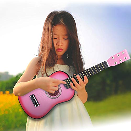 Praktische Kindergitarre für Musikliebhaber und Gitarrenbegeisterte (Rosa) von Qqmora