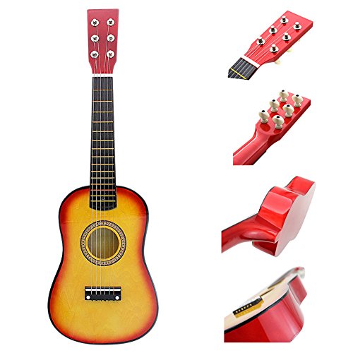 Praktische Kindergitarre für Musikliebhaber und Gitarrenbegeisterte (Sonnenuntergangsfarbe) von Qqmora