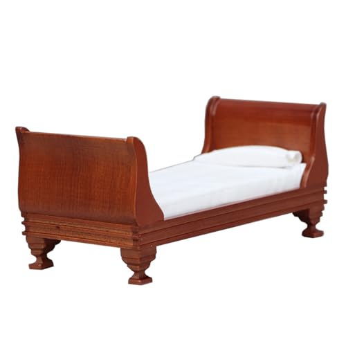 Holz Miniaturbett 1/12 Skala Puppenhaus Möbel Szene Ausstellung Einzelbett Puppenbett 15 cm Dekoration Schlafzimmer Holz Miniatur Holz Miniaturbett 1/12 Skala Puppenhaus Möbel Szene Ausstellung Einzelbett Puppenbett 15 cm Dekoration Schlafzimmer Holz Miniatur von Qsvbeeqj