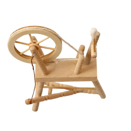Klassisches 1/12 Puppenhäuser-Drehrad, Modell, Holzfarbe, für verschiedene Puppenhäuser, Dekoration, Retro-Möbel Klassisches 1/12 Puppenhäuser-Drehrad, Modell, Holzfarbe, für verschiedene Puppenhäuser, Dekoration, Retro-Möbel von Qsvbeeqj