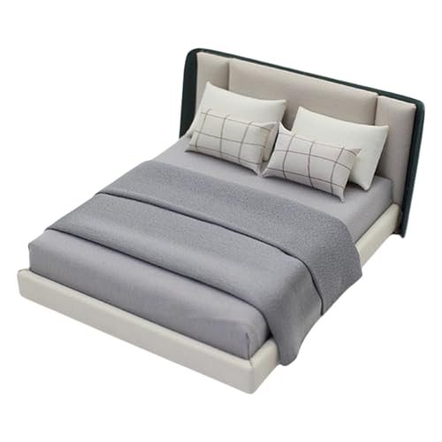 Miniatur-Doppelbett im Maßstab 1:20, für Puppenhäuser, Schlafzimmer, dekoratives Miniatur-Doppelbett mit Bettwäsche, für Bastelprojekte, Modell-Szene, Dekoration, Miniatur-Schlafzimmer-Zubehör Miniatur-Doppelbett im Maßstab 1:20, für Puppenhäuser, Schlafzimmer, dekoratives Miniatur-Doppelbett mit Bettwäsche, für Bastelprojekte, Modell-Szene, Dekoration, Miniatur-Schlafzimmer-Zubehör von Qsvbeeqj