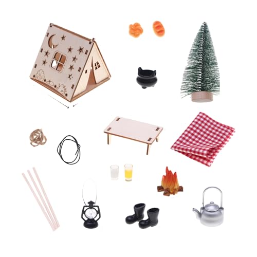 Miniatur-Holzzelt, lackierbar, Camping-Szene, Dekoration, Puppenhauszubehör, Outdoor-Szene, Requisiten, Bastelprojekt-Kits, Puppenhaus, Campingzelt mit Zubehör Miniatur-Holzzelt, lackierbar, Camping-Szene, Dekoration, Puppenhauszubehör, Outdoor-Szene, Requisiten, Bastelprojekt-Kits, Puppenhaus, Campingzelt mit Zubehör von Qsvbeeqj