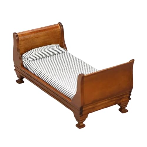 Miniaturbett aus Holz Maßstab 1/12 Puppenhäuser Möbel Szene Display Einzelbett Puppenbett 15 cm Dekoration Schlafzimmer Holz Miniatur Miniaturbett aus Holz Maßstab 1/12 Puppenhäuser Möbel Szene Display Einzelbett Puppenbett 15 cm Dekoration Schlafzimmer Holz Miniatur von Qsvbeeqj