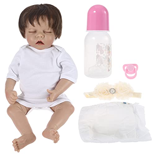 Qsvbeeqj 18'' Baby Mädchen Für Wiedergeboren Pflege Für Geburtstagsgeschenk Interaktives Schlafendes Weiches Baby Realistisch Für Puppenmaterial von Qsvbeeqj