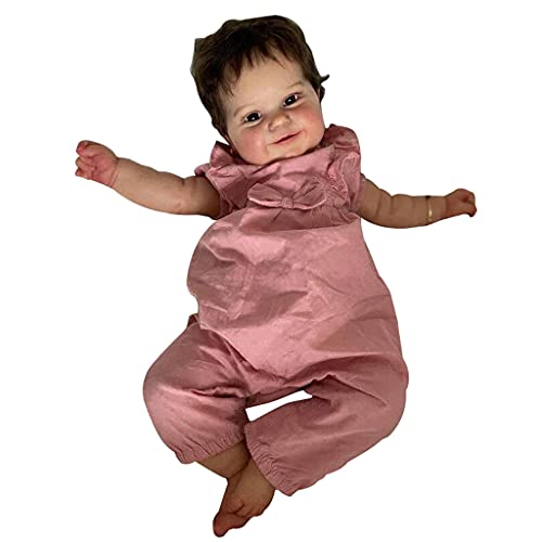 Qsvbeeqj 19-Zoll Simulation Für Puppen Lebensechte Kaukasische Wiedergeborene Mit Schönem Kleid Offenen Augen Und Beweglichen Armen Beinen Stoffkörper Für Babys von Qsvbeeqj