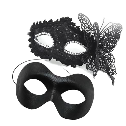 Qsvbeeqj 2 Stück Einzigartig mit Schmetterling verziert modische schwarze Schmetterlings-Maskerade für Party Qsvbeeqj 2 Stück Einzigartig mit Schmetterling verziert modische schwarze Schmetterlings-Maskerade für Party von Qsvbeeqj