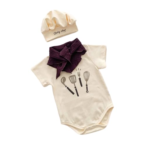 Qsvbeeqj 3pcs Baby Chefs Fotografie Outfit Set Hutschal Und Body Baumwoll Neugeborenen Foto Requisiten Kostüm Für Einfache Windelwechslung Neugeborene Fotografie Köche Und BodySuit Qsvbeeqj 3pcs Baby Chefs Fotografie Outfit Set Hutschal Und Body Baumwoll Neugeborenen Foto Requisiten Kostüm Für Einfache Windelwechslung Neugeborene Fotografie Köche Und BodySuit von Qsvbeeqj