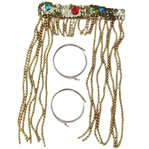 Qsvbeeqj Ägyptische Perlen Stirnband Schlangenform Armreif Karneval Kopfschmuck Karneval Haarband Party Cosplay Kostüm Werkzeug Unisex von Qsvbeeqj