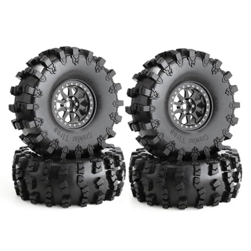 Qsvbeeqj Beadlock Nabe Gummireifen Metall Radfelge Kompatibel Für SCX10 RBX10 90048 90018-Traxxas TRX4-RC Rock von Qsvbeeqj