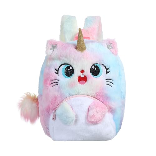 Qsvbeeqj Big Eyes Plüsch Rucksack Für Kinder Cartoon Schultasche Bunte Färbeschultern Tasche Für Mädchen Geschenk Vorschule Täglicher Gebrauch von Qsvbeeqj