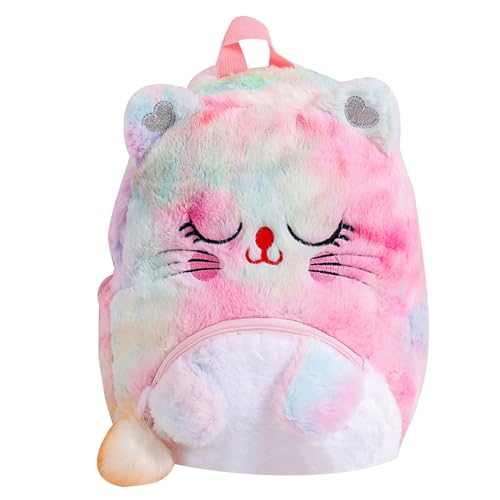 Qsvbeeqj Big Eyes Plüsch Rucksack Für Kinder Cartoon Schultasche Bunte Färbeschultern Tasche Für Mädchen Geschenk Vorschule Täglicher Gebrauch von Qsvbeeqj