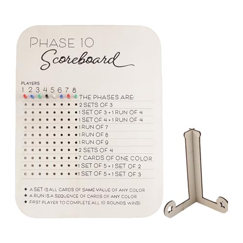 Qsvbeeqj Brettspiel Wood Phase 10 Score Board Mit Farbigen PEGs Scoring Board Phase Card Spielblätter Einfach Zu Verwendende Leichtigkeitsbewertungsbrett Qsvbeeqj Brettspiel Wood Phase 10 Score Board Mit Farbigen PEGs Scoring Board Phase Card Spielblätter Einfach Zu Verwendende Leichtigkeitsbewertungsbrett von Qsvbeeqj