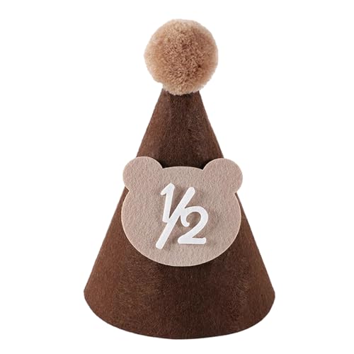 Qsvbeeqj Brown Coffee Bear Baby Birthday Duschhut, Party, Dekoration, sicher und bequem, Bommel mit Visier, verstellbare Größe, für Babys und Kleinkinder Qsvbeeqj Brown Coffee Bear Baby Birthday Duschhut, Party, Dekoration, sicher und bequem, Bommel mit Visier, verstellbare Größe, für Babys und Kleinkinder von Qsvbeeqj
