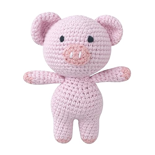 Qsvbeeqj Cartoon Stofftierpuppe Handgefertigt Gestrickt Mehrere Arten Weiche Tierform Stoffpuppe Kinder Beschwichtigen Schlafgeschenk von Qsvbeeqj