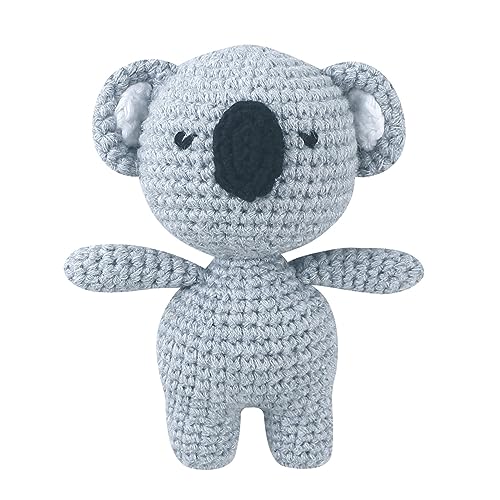 Qsvbeeqj Cartoon Stofftierpuppe Handgefertigt Gestrickt Mehrere Arten Weiche Tierform Stoffpuppe Kinder Beschwichtigen Schlafgeschenk von Qsvbeeqj