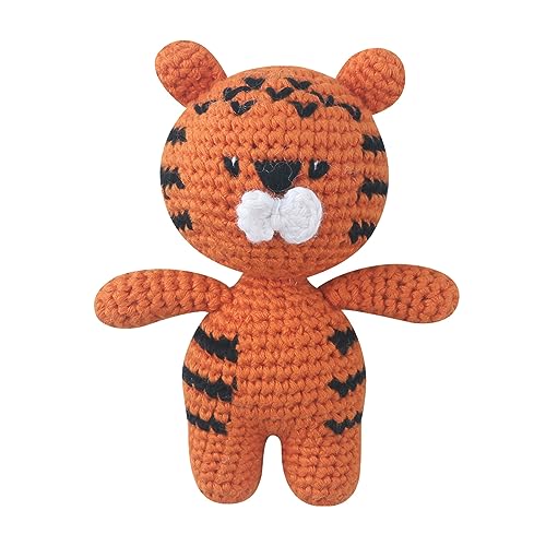 Qsvbeeqj Cartoon Stofftierpuppe Handgefertigt Gestrickt Mehrere Arten Weiche Tierform Stoffpuppe Kinder Beschwichtigen Schlafgeschenk von Qsvbeeqj