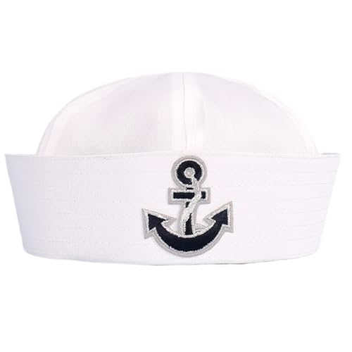 Qsvbeeqj Cosplay Matrosenhut mit Stickerei, Anker, Dekor, Kapitän, Marine-Hut für Damen und Herren, lustiges Cosplay-Zubehör, marineblaue Hüte für Damen, Hochzeit, Herren, Anzug, Baseball, Seefahrt Qsvbeeqj Cosplay Matrosenhut mit Stickerei, Anker, Dekor, Kapitän, Marine-Hut für Damen und Herren, lustiges Cosplay-Zubehör, marineblaue Hüte für Damen, Hochzeit, Herren, Anzug, Baseball, Seefahrt von Qsvbeeqj