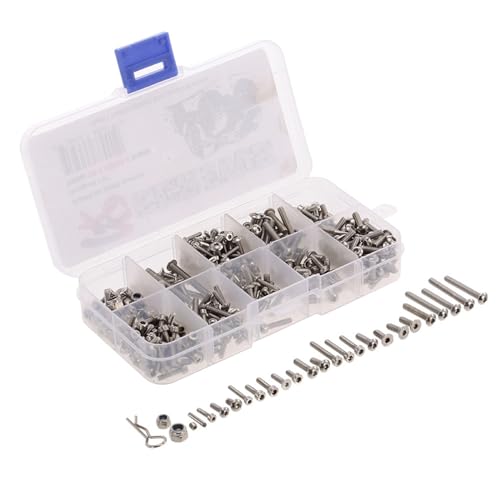 Qsvbeeqj Edelstahl Schraube Box Reparatur Werkzeug Set Box Für W/Verschiedene Größe Schraube Für Fernbedienung Crawler 1/10 4wd von Qsvbeeqj