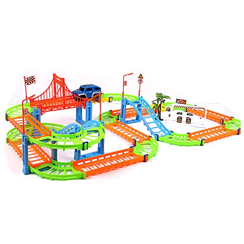 Qsvbeeqj Einfaches Montagespielzeug Mit Starker Zähigkeit Magisches Eisenbahn Straßenauto Schienen Set Spielzeug Für Kinder Imagination Discovery von Qsvbeeqj