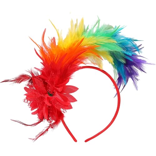 Qsvbeeqj Fascinator Stirnband für TeaParty Rollenspiel Kostüm Zubehör 1920er Jahre Haarband Karneval Party Rollenspiel Kopfschmuck von Qsvbeeqj