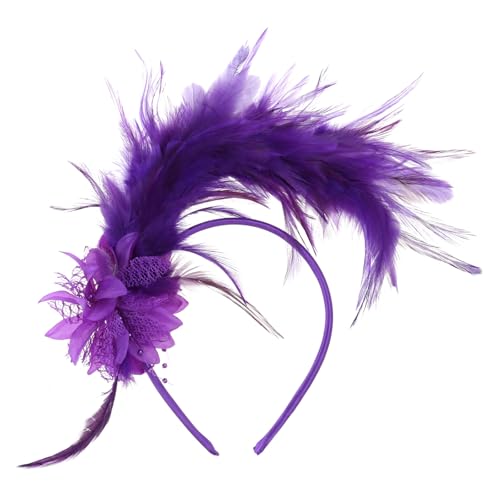 Qsvbeeqj Fascinator Stirnband für TeaParty Rollenspiel Kostüm Zubehör 1920er Jahre Haarband Karneval Party Rollenspiel Kopfschmuck von Qsvbeeqj