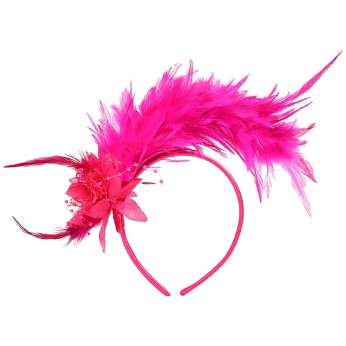 Qsvbeeqj Fascinator Stirnband für TeaParty Rollenspiel Kostüm Zubehör 1920er Jahre Haarband Karneval Party Rollenspiel Kopfschmuck von Qsvbeeqj