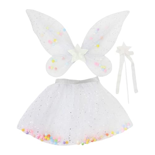 Qsvbeeqj Feen-Prinzessinnen-Kostüme für Kinder, Mädchen, Schmetterlingsflügel, Tutus, Party, Cosplay, Requisiten für Halloween, Bühnenrequisiten von Qsvbeeqj