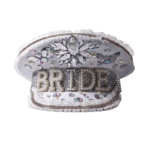 Qsvbeeqj Glänzender Kapitänshut mit Pailletten, schwer, für Junggesellinnenabschied, Captain, Braut, Schauspielerin, verziert Qsvbeeqj Glänzender Kapitänshut mit Pailletten, schwer, für Junggesellinnenabschied, Captain, Braut, Schauspielerin, verziert von Qsvbeeqj