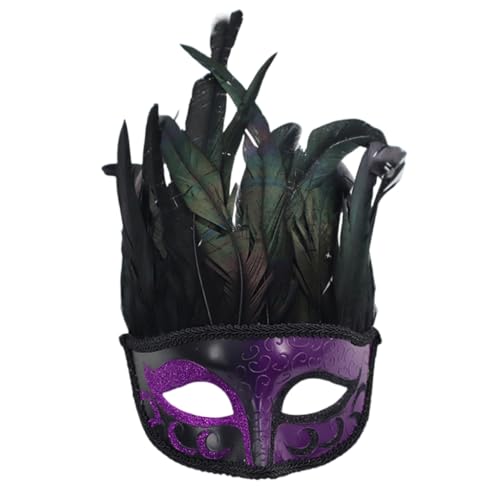 Qsvbeeqj Halloween-Cosplay-Maskerade, gefiedert, Cosplay für Damen und Herren, Maskerade, Halloween-Verkleidungszubehör von Qsvbeeqj