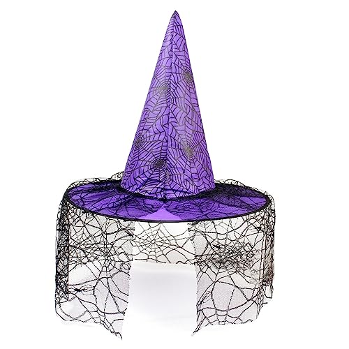 Qsvbeeqj Halloween Hexenhut Party Zylinder Frauen Zauberer Hut Unisex Hexenkappe Cosplay Kostüm weiblich Urlaub Kopfschmuck von Qsvbeeqj