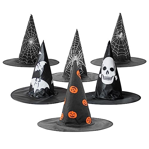 Qsvbeeqj Halloween Hexenhut Party Zylinder Frauen Zauberer Hut Unisex Hexenkappe Cosplay Kostüm weiblich Urlaub Kopfschmuck von Qsvbeeqj