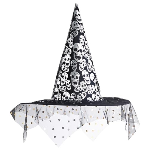 Qsvbeeqj Halloween Hexenhut Zarte Schädel Retro Hexenhüte für Maskerade Mode Erwachsene Cosplay Kostüm Zubehör Halloween Hüte für Frauen Qsvbeeqj Halloween Hexenhut Zarte Schädel Retro Hexenhüte für Maskerade Mode Erwachsene Cosplay Kostüm Zubehör Halloween Hüte für Frauen von Qsvbeeqj