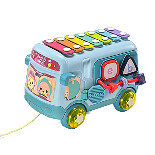 Qsvbeeqj Intellektuelle Schule Bus Baby Spielzeug Lernen Bildungs ​​Musikalische Spielzeug Form Puzzles Bausteine ​​Musik Geburtstag Geschenke von Qsvbeeqj