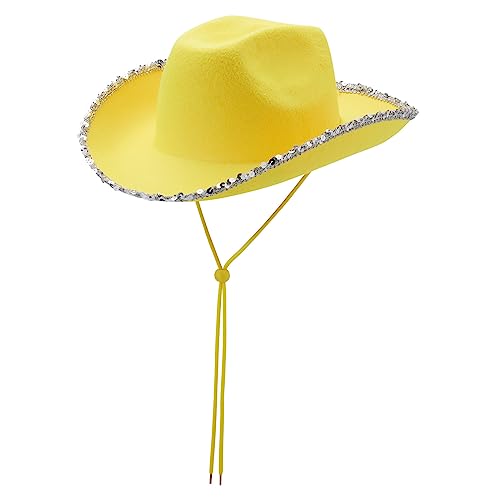 Qsvbeeqj Junggesellinnenabschied Cowgirl Braut Cowboyhut Damen Brautparty Pailletten Krempe Hut Mädchen Karneval Cosplay Zubehör breite Krempe Sonnenschutz Jeans Qsvbeeqj Junggesellinnenabschied Cowgirl Braut Cowboyhut Damen Brautparty Pailletten Krempe Hut Mädchen Karneval Cosplay Zubehör breite Krempe Sonnenschutz Jeans von Qsvbeeqj