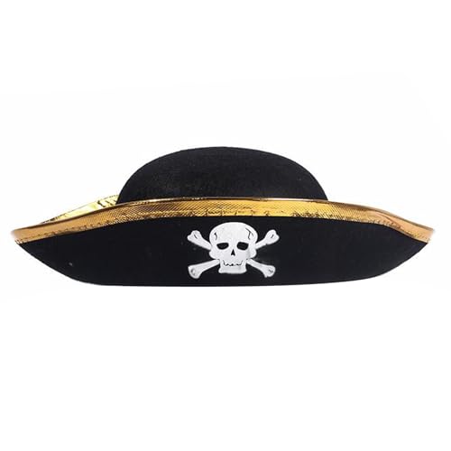 Qsvbeeqj Kapitänshut Für Rollenspiele Party Maskerade Kostüm Piratenhut Bühnenauftritte Tricorne Für Erwachsene Cosplay Kostüm von Qsvbeeqj