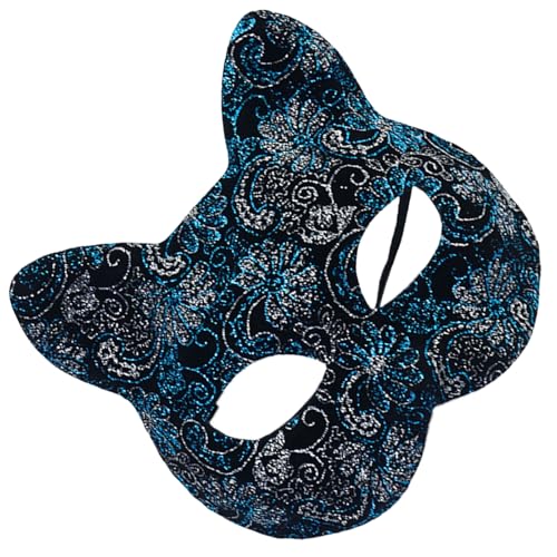 Qsvbeeqj Katzen Gesichtsmaske Maskerade Maske Halbe Gesichtsmaske Halloween Tiermaske Kostüm Für Damen Herren Halloween Maskerade Dress Up von Qsvbeeqj