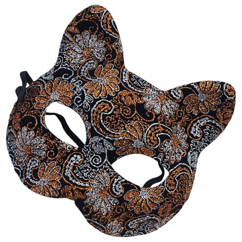 Qsvbeeqj Katzen Gesichtsmaske Maskerade Maske Halbe Gesichtsmaske Halloween Tiermaske Kostüm Für Damen Herren Halloween Maskerade Dress Up von Qsvbeeqj