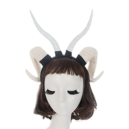 Qsvbeeqj Kopfbedeckung aus Kunsthorn, Cosplay, Kopfbedeckung für Halloween, Neuheit Schafshorn, Haarband, Kopfschmuck, Partyzubehör von Qsvbeeqj