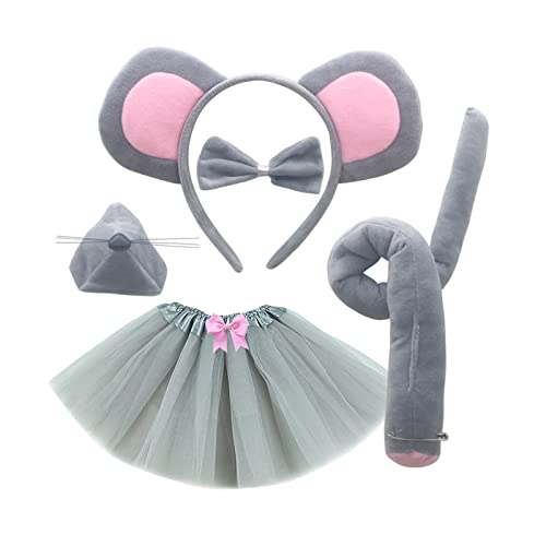 Qsvbeeqj Kostüm Set mit Ohren, Stirnband, Fliege, Schwanz, Tutu, Röcke, Nasenhandschuhe für Kinder, Halloween-Kostüm, Cosplay, Partyzubehör, Halloween, Cosplay, Männer und Qsvbeeqj Kostüm Set mit Ohren, Stirnband, Fliege, Schwanz, Tutu, Röcke, Nasenhandschuhe für Kinder, Halloween-Kostüm, Cosplay, Partyzubehör, Halloween, Cosplay, Männer und von Qsvbeeqj