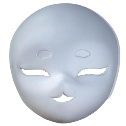 Qsvbeeqj Kunststoff Maske Handbemalt Unbemalt Maskeraden Maske Bemalbare Maske Für Kinder Erwachsene Halloween Kostüm von Qsvbeeqj