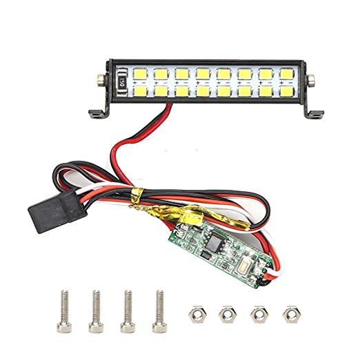 Qsvbeeqj LED 55mm Metall Dach Lampe Scheinwerfer 16 LEDs Licht Für 1/10 SCX10 Trx6 4WD SCX10 HPI Auto von Qsvbeeqj