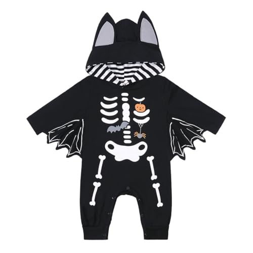 Qsvbeeqj Neugeborene Fledermaus Kostüm Mit Kapuze Baumwoll Strampler Halloween Spielanzug Mit Fledermaus Kapuze Für Neugeborene Bequem Für Halloween Anziehsachen von Qsvbeeqj