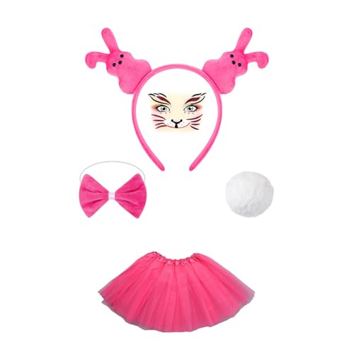 Qsvbeeqj Osterhasenkostüm Zubehör Halloween Cosplay Kostüm Hasen Ohren Stirnband Fliege Gesicht Aufkleber Kaninchen Schwanz Ostern Set Qsvbeeqj Osterhasenkostüm Zubehör Halloween Cosplay Kostüm Hasen Ohren Stirnband Fliege Gesicht Aufkleber Kaninchen Schwanz Ostern Set von Qsvbeeqj