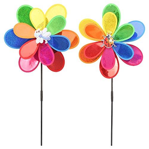 Qsvbeeqj Pailletten Insekten Windmühle Whirligig Spinner Home Yard Garden Decor Kinderspielzeug von Qsvbeeqj