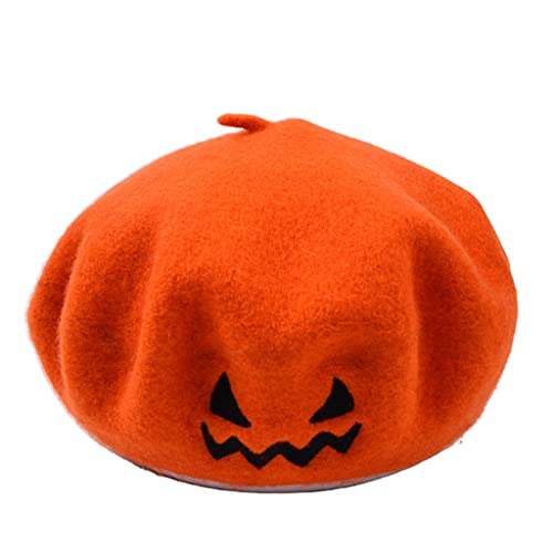 Qsvbeeqj Retro Mode Kürbis Hut Casual Maler Hut Künstler Hut Outdoor Freizeit für Halloween Urlaub von Qsvbeeqj