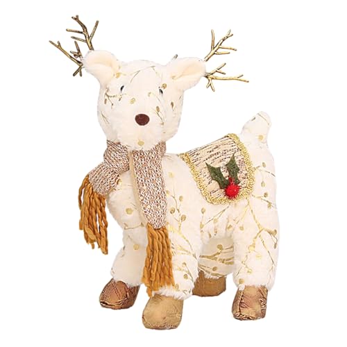 Qsvbeeqj Santa Rentier Plüsch Kuscheltiere Ornament Dekor Dezember Geschenke Jeder Rentier Figur von Qsvbeeqj